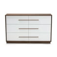 thumbnail image 4 of Baxton Studio Mette Mid-Century Modern White and Walnut Finished 6-Drawer Wood Dresser, 4 of 8