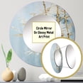 thumbnail image 3 of Designart "Blue Bamboo With Gold" Bamboo Round Mirror Set Of 3 - Traditional gold Round Bathroom Wall Mirror Set, 3 of 5