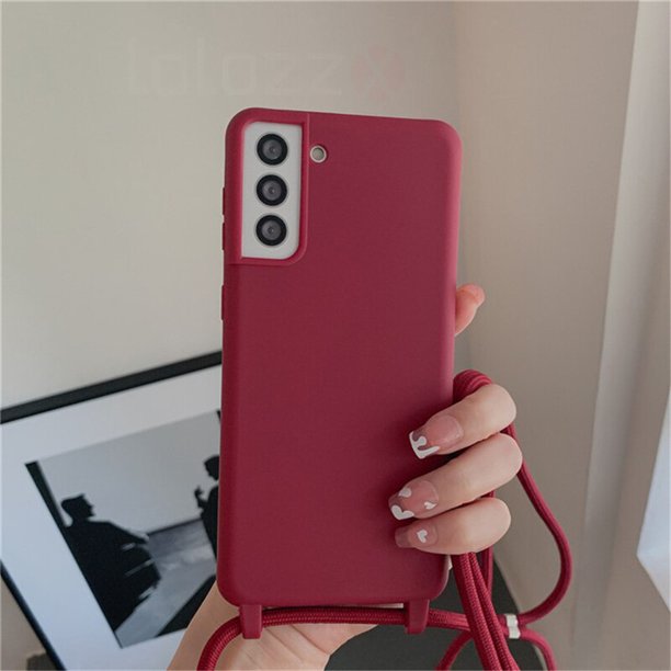 Funda de teléfono con correa de cuerda cruzada, carcasa de silicona suave para Samsung S23 Ultra S22 Note 20 S21 Plus S20 FE A73 A53 A72 QYM unisex