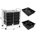 thumbnail image 2 of Gymax Office Rolling Cart 12 Storage Drawer Studio Organizer Bins Scrapbook Paper Black, 2 of 9
