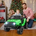 thumbnail image 6 of Funcid 12V 7AH Kids Powered Ride on Truck Car with Parent Remote Control, Bluetooth Music, Spring Suspension, LED Lights - Green, 6 of 10