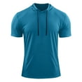 thumbnail image 4 of Ahabrexf Men's Short Shorts, Solid Color Casual Sports Pocket Drawstring Hooded Blouse, 4 of 8