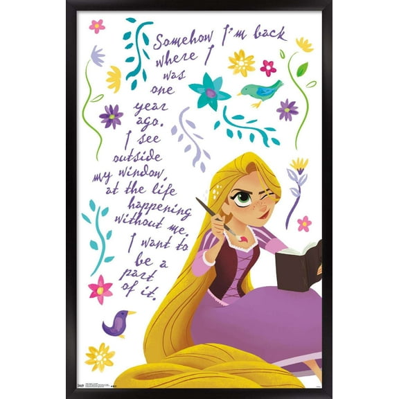 Disney Tangled - Thoughts Wall Poster, 14.725" x 22.375", Framed