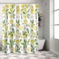 thumbnail image 4 of Summer Tropical Lemon Shower Curtain, Yellow Plant Shower Curtain Set with Hooks, Spring Summer Waterproof Fabric Shower Curtains for Bathroom Decor, 72x72 Inch Bath Curtain, 4 of 6