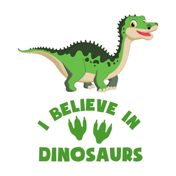 Prehistoric Tyrannosaurus Cartoon Wall DesignWall Decal Decoration I believe in Dinosaurs Joyful Cartoon Cartoon Animals Decorating Ideas for Child's Bedroom Size: 10 In(W) x 10 In(H)