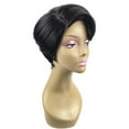thumbnail image 4 of DOPI Human Hair Wigs For Women Black Color Natural Lace Hair Natural Straight Short Hair Fluffy Wigs Short Women's Fashion, 4 of 6