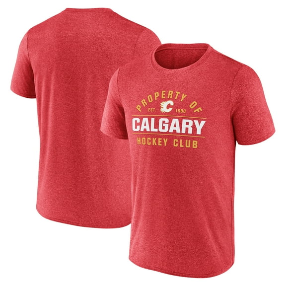 Men's Fanatics Heather Red Calgary Flames Property Of T-Shirt