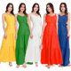 thumbnail image 5 of Women Summer Bohemian Floral Casual Wrap V Neck Ruffle Cap Sleeveless Belt A-Line Pleated Hem Swing Midi Sun Dress, Green, XL, 5 of 5