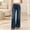 (Fashion 58)Dark Blue, variant on Flare Jeans for Women High Waisted Cuffed Hem Bell Bottom Denim Pants Spring Fall Loose Fit Jeans