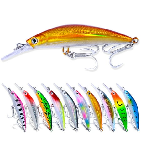 HENGJIA Fishing Lures Jerkbait for Bass Fishing Minnow Lure Set Fishing Plugs Hard Baits Long-Distance Casting Swimbaits for Trout Bass Perch Fishing 10pcs