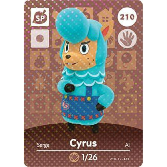 Cyrus - Nintendo Animal Crossing Happy Home Designer Amiibo Card - 210