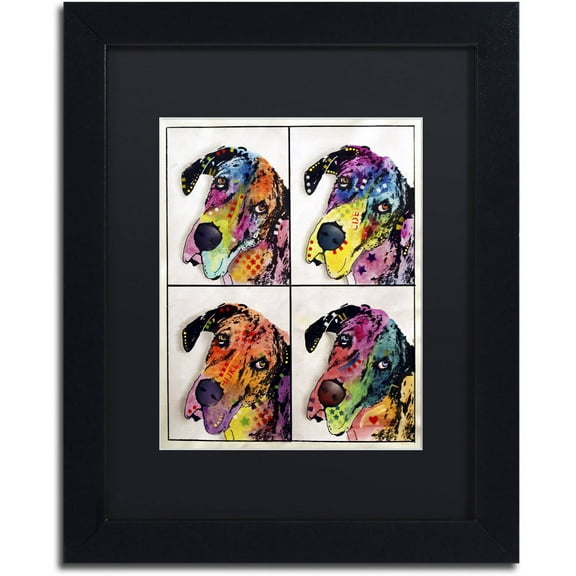 Trademark Fine Art "4 Danes" Canvas Art by Dean Russo, Black Matte, Black Frame