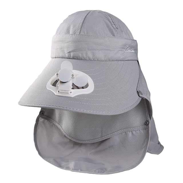 Sombrero de verano para mujer con visera y ventilador con carga USB, ideal para acampar al aire libre y viajar.
