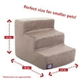 thumbnail image 2 of Majestic Pet Suede Pet Stairs 3 Steps Stone Machine Washable Removable Cover 18" x 16" x 15", 2 of 5