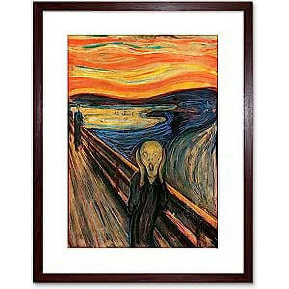 Munch The Scream Painting Old Master Reproduction Artwork Framed Wall Art Print 9X7 Inch