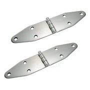 SeaLux Stainless Steel Large Heavy Duty Strap Hinges Overall Length 7-1/8" ; Width 1-5/8" for Boat Skylight, Locker, and Door Marine Grade (Sold in Pairs)
