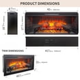 thumbnail image 2 of W1769P405043 42" Infrared Electric Fireplace Insert With Removable Trim Kit - Touch Panel Heater With Realistic Flame Effect, Black, 2 of 8
