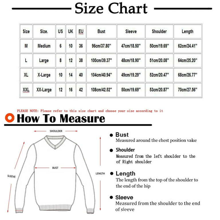 Mens top sweater sizes