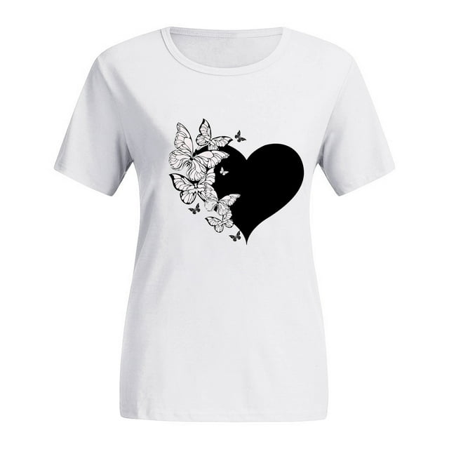 Birdeem Women Printed Plus Size O-Neck T-Shirts Cat Print Short Sleeve Graphic Tee Tops