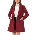 thumbnail image 1 of INSPIRE CHIC Trench-Coat à Double Boutonnage avec Poches pour Femmes Rouge Foncé m, 1 of 6