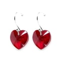 thumbnail image 4 of Juego de aretes y collar ZVEZDA de caucho con dije en forma de corazón plata mexicana ley .925 rojo, 4 of 5