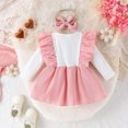 thumbnail image 3 of Dresses for Baby Girls Cute Pattern Embroider Romper Long Sleeve Bodysuit Baby Girl Clothes Outfit for Baby 3-6 Months, 3 of 6
