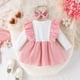 thumbnail image 3 of Gibobby Mamelucos para bebe niña Bebé Niñas Manga Larga Volantes Acanalado Faldas Recién Nacido Monos Bowknot Diademas Trajes(Rosa, 12-18 Meses), 3 of 5