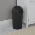 thumbnail image 4 of Round Swingtop Wastebasket Indoor Use Easy Clean Plastic Ideal Kitchen Bathroom, 4 of 6