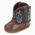 thumbnail image 6 of Booties for Baby & Toddler Cowboy Cowgirl Boots Infant Western Boots Toddler Boys Girls Round Toe Riding Mid Calf Boots Size 0-3 Months, 6 of 9