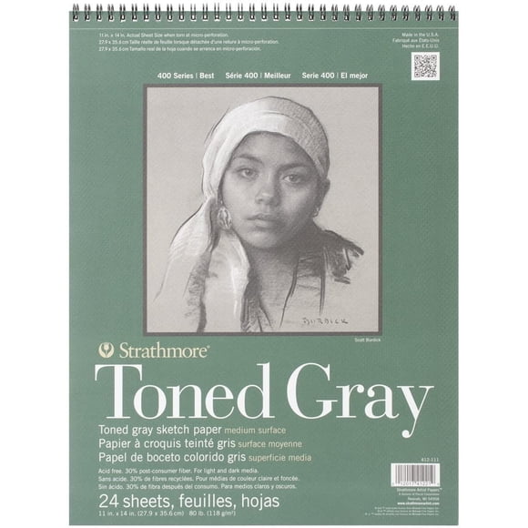 Cuaderno De Dibujo Strathmore Toned Gray 27,9x35,6cm 24h 118 Strathmore Cuaderno De Dibujo Strathmore Toned Gray 27,9x35,6cm 24h 118