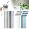 thumbnail image 3 of Stainless Steel Straw,Reusable Stainless Steel Metal Straws with Brush,Environmentally Friendly Metal Straws for Cup,0.23/6mm Diameter Straws Straight Bent for Tumbler, 3 of 9