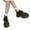 Brown, variant on Platform Chunky Combat Boots for Women Winter Fall Suede Casual Lace up Walking Mid Calf Ankle Booties