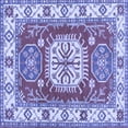 thumbnail image 1 of Ahgly Company Indoor Square Geometric Blue Traditional Area Rugs, 3' Square, 1 of 4