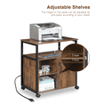 thumbnail image 2 of File Cabinet,Office Filing Cabinets with Socket and USB Charging Port,Printer Stand with Storage for A4, Letter Size,Metal Side Frame ,Easy Installationfor Home Office, Rustic Brown+Black, 2 of 9