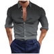 thumbnail image 1 of Blusa y camisa de manga larga con cuello vuelto para hombre, estilo casual, a la moda, con botones estampados, blusa de manga larga con cuello vuelto, camisetas de poliéster para hombre, 1 of 4