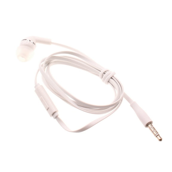 Earphone w Mic Mono Headset for OnePlus Nord N200 5G Phone - Wired Earbud 3.5mm Single Headphone Hands-free Microphone White P9K