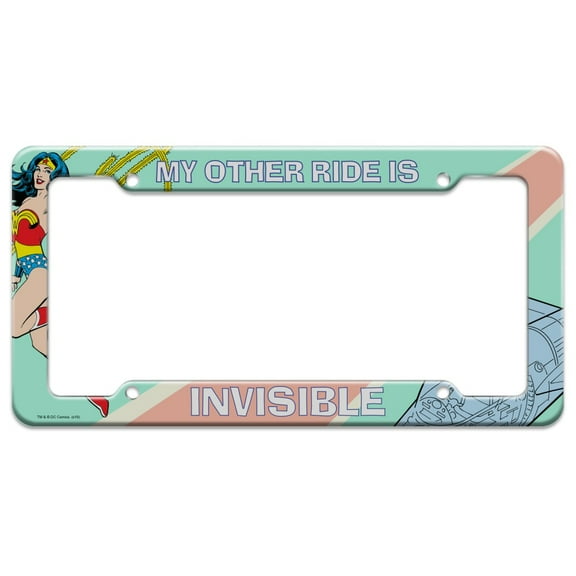 Wonder Woman My Other Ride is Invisible License Plate Tag Frame