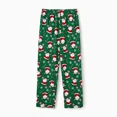 thumbnail image 2 of PatPat Women Pajamas Pants Christmas Santa Print Lounge Pants Holiday Comfy Pj Bottom with Pockets, Green, 2 of 7