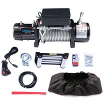 ECCPP NEW 13000LBS Electric Winch 12V Steel Cable Off Road For Jeep Truck Towing Trailer with Waterproof Soft Winch Cover
