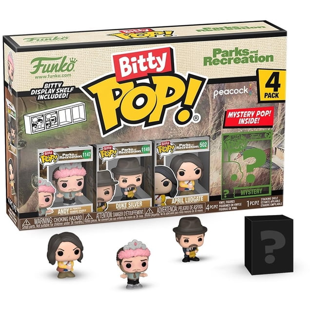 Paquete de 4 minijuguetes coleccionables Funko Bitty Pop! Parques y recreación