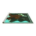 thumbnail image 2 of Ahgly Company Machine Washable Indoor Round Persian Turquoise Blue Traditional Area Rugs, 6' Round, 2 of 4