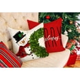 thumbnail image 3 of Red Christmas Pillow Covers 18x18 Set of 4 Farmhouse Christmas Decorations Snowman Wreath Santa Claus Tree Merry Christmas Holly Jolly Winter Holiday Decor Throw Cushion Case for Home Couch S22C17, 3 of 6