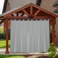 thumbnail image 2 of DONGPAI Patio Curtains Outdoor Extra Wide, Detachable Top Waterproof Outdoor Blackout Curtains Drapes for Porch Pergola Gezebo, 1 Panel, 100''x 84'', Light Grey, 2 of 8