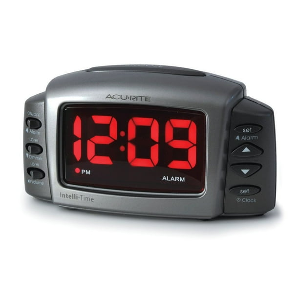 AcuRite 13030 Intelli_Time Alarm Clock with Adjustable Volume and