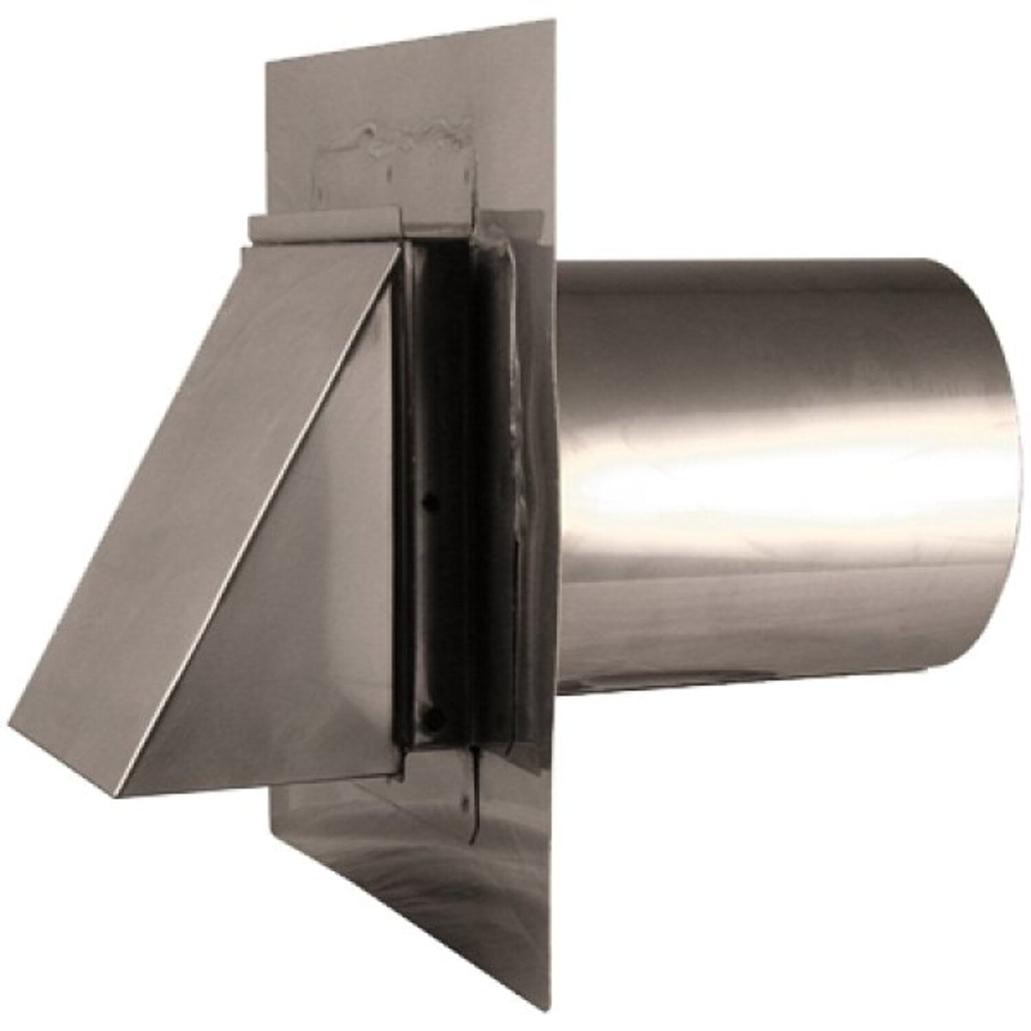 Stainless Steel Dryer Exhaust Vent (4" - 12") Duct Size: 4", Mount Type: Flush, Flapper - Screen: Flapper