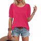 thumbnail image 1 of Ounisa Womens 2025 Summer Sweater Top Short Sleeve Blouses Dressy Casual Shirts Business Tops Cute Vacation Tunic, 1 of 7