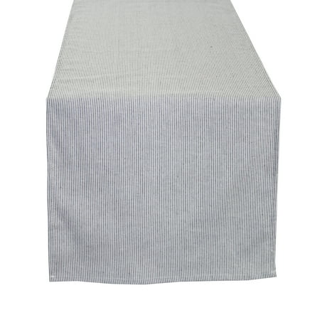 

Fennco Styles Farmhouse Neutral Striped 100% Pure Cotton Table Runner 16 x 54 Inch - Grey