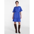 thumbnail image 3 of Scenario Women's Lace Trim Knit Dress with Short Sleeves, Sizes XS-XXXL, 3 of 6