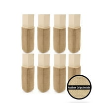 Medium/Tan-NancyProtectz Patented with Rubberized Grips/Chair Leg Hardwood Floor Protectors. The Original Furniture Sock.