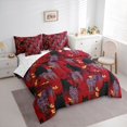 thumbnail image 2 of Erosebridal Rustic Lavender Black Kitten 7pcs Bedding Comforter Set,Red Black Purple Queen Bedding Sets For Girls Boys,Reversible, 2 of 7